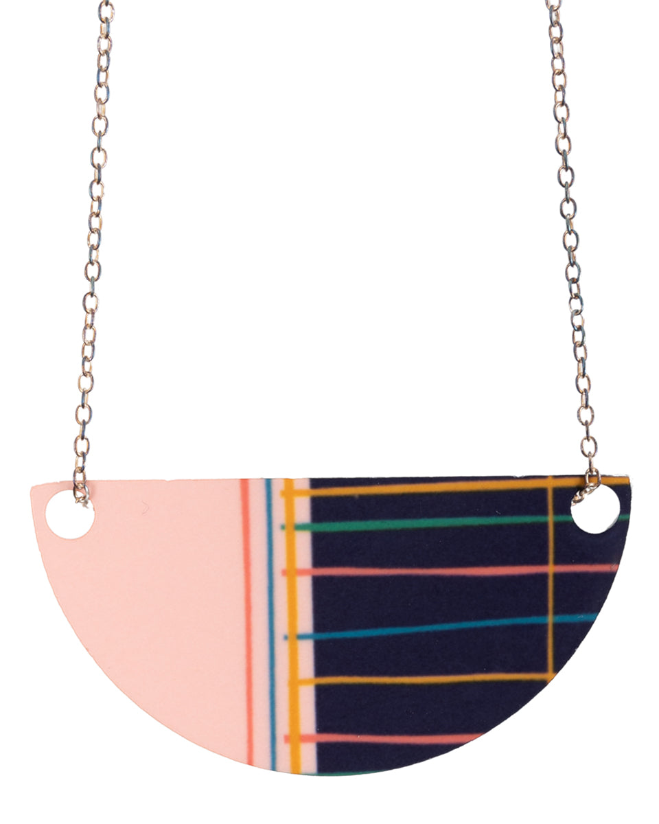 Pink Castle Inspired Arc Tartan Necklace - Small