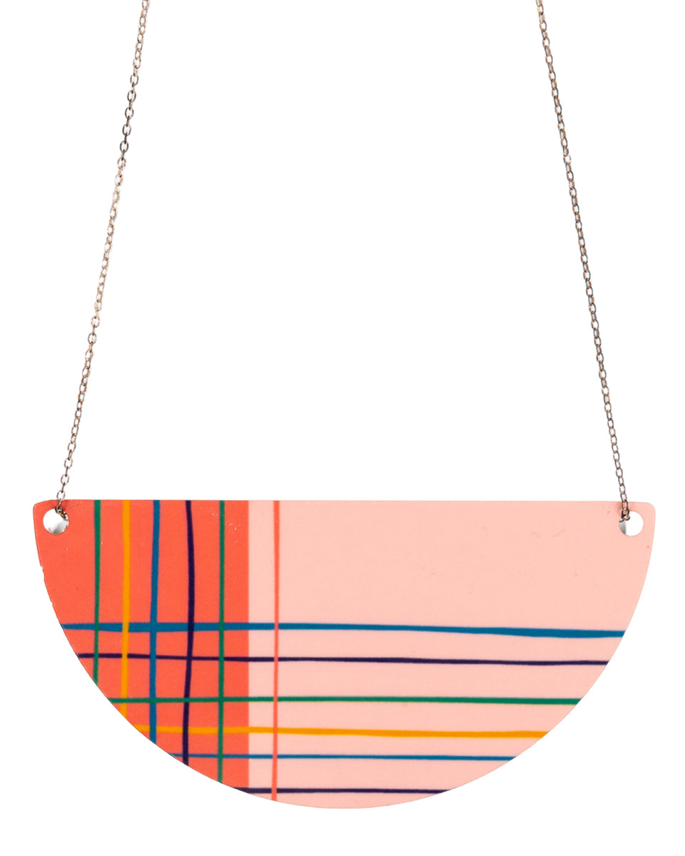 Pink Castle Inspired Arc Tartan Necklace - Large