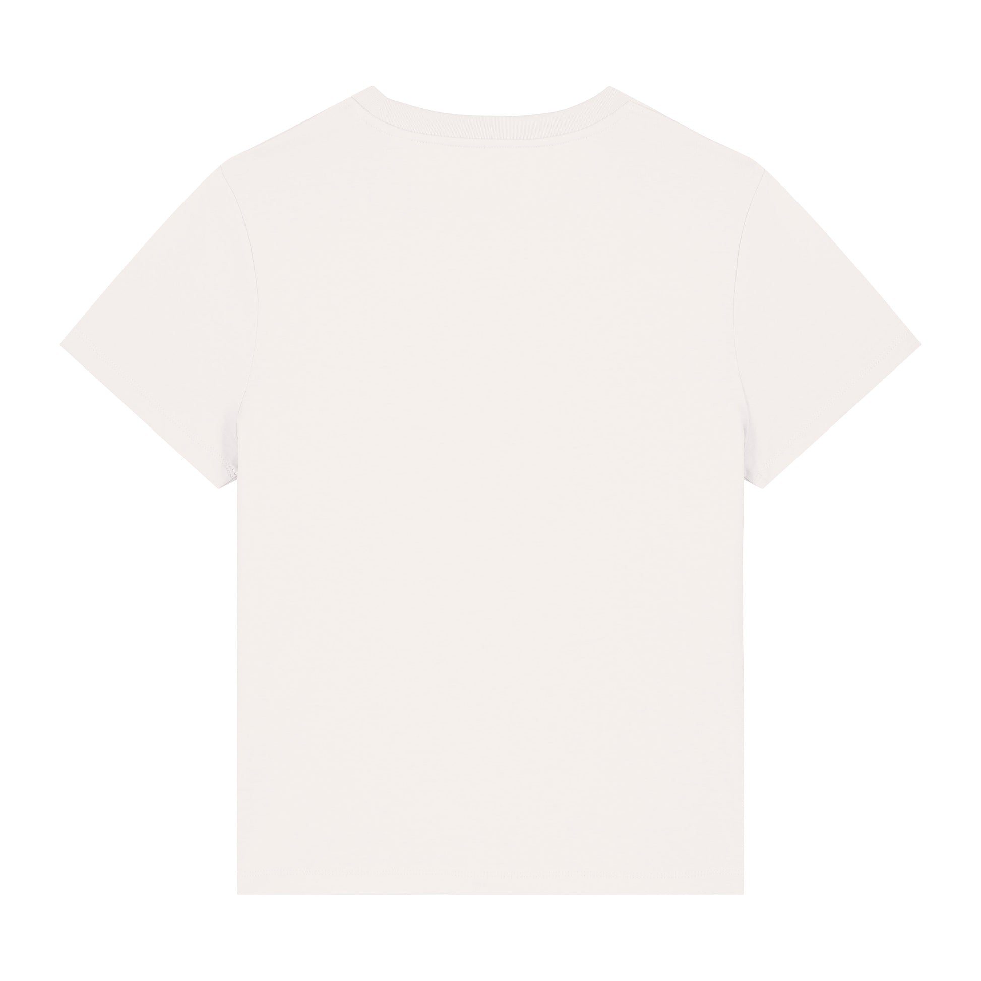 Women's Ben Lomond organic cotton t-shirt back view in off-white with mountain silhouette