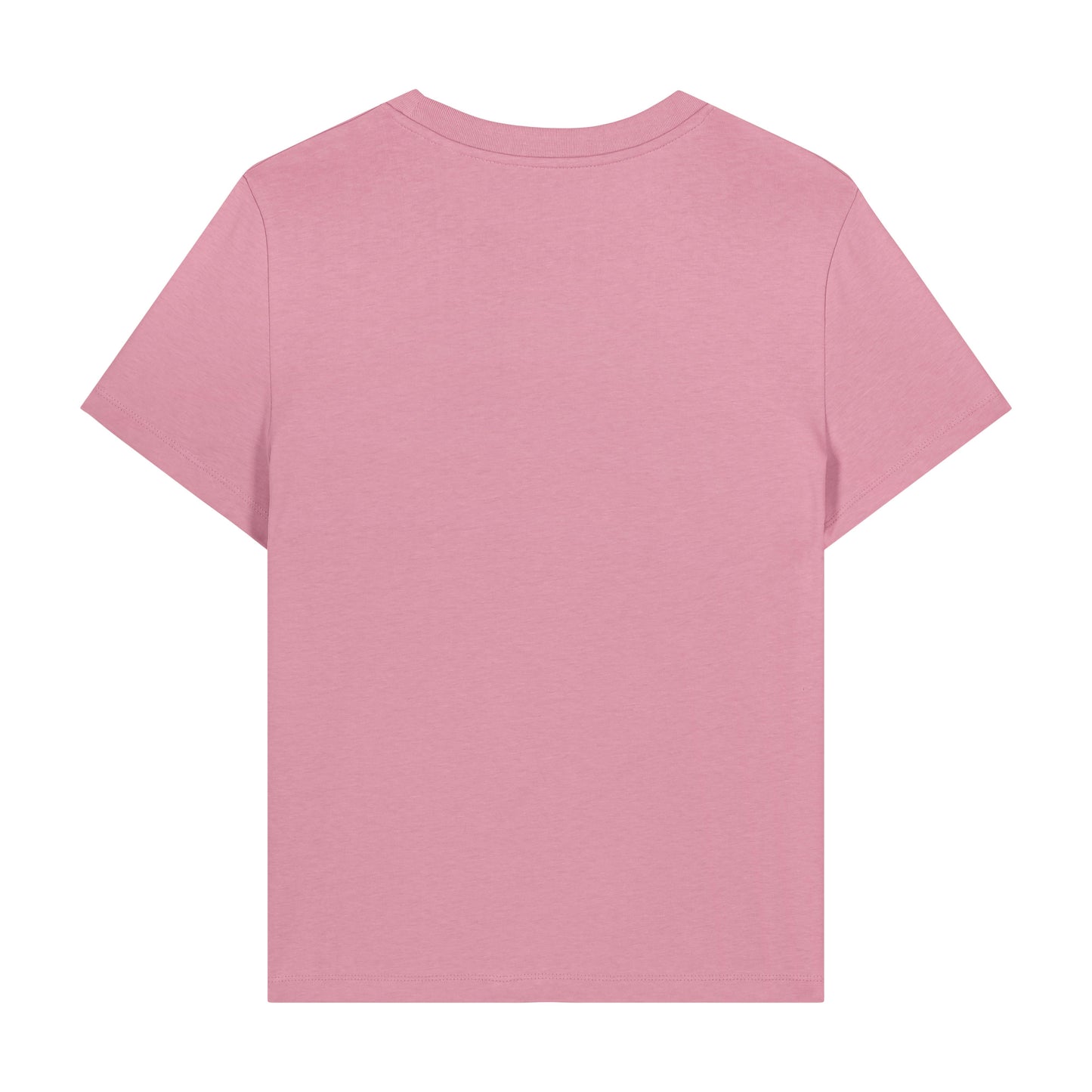 Women's Ben Lomond organic cotton t-shirt back view in pink with Munro silhouette