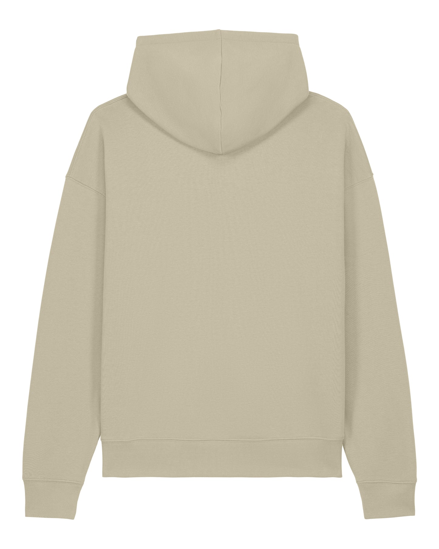 Keela beige hoodie shown from the back on a white background