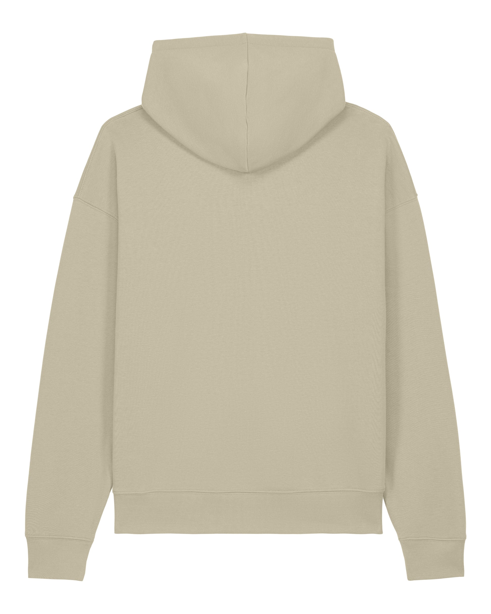 Keela beige hoodie shown from the back on a white background