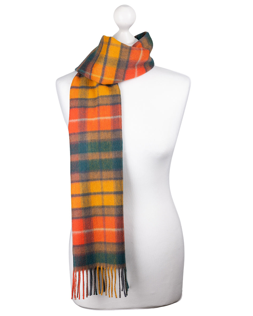 Antique Buchanan Tartan Cashmere Scarf By Johnstons Of Elgin