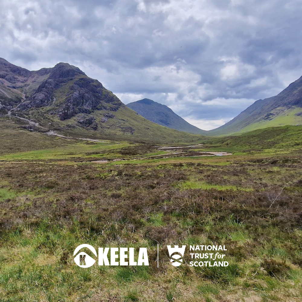 Three Sisters of Glencoe image with Keela and National Trust for Scotland logo