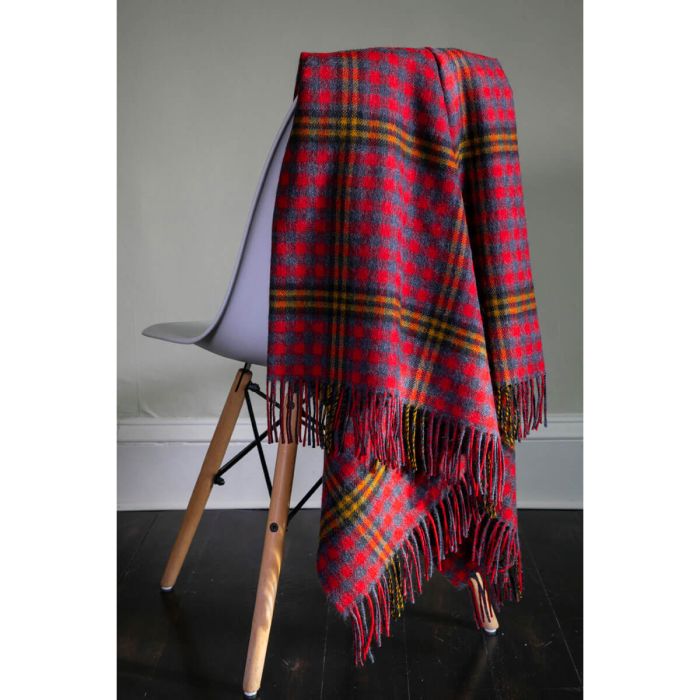 Red Red Rose Tartan Lambswool Blanket