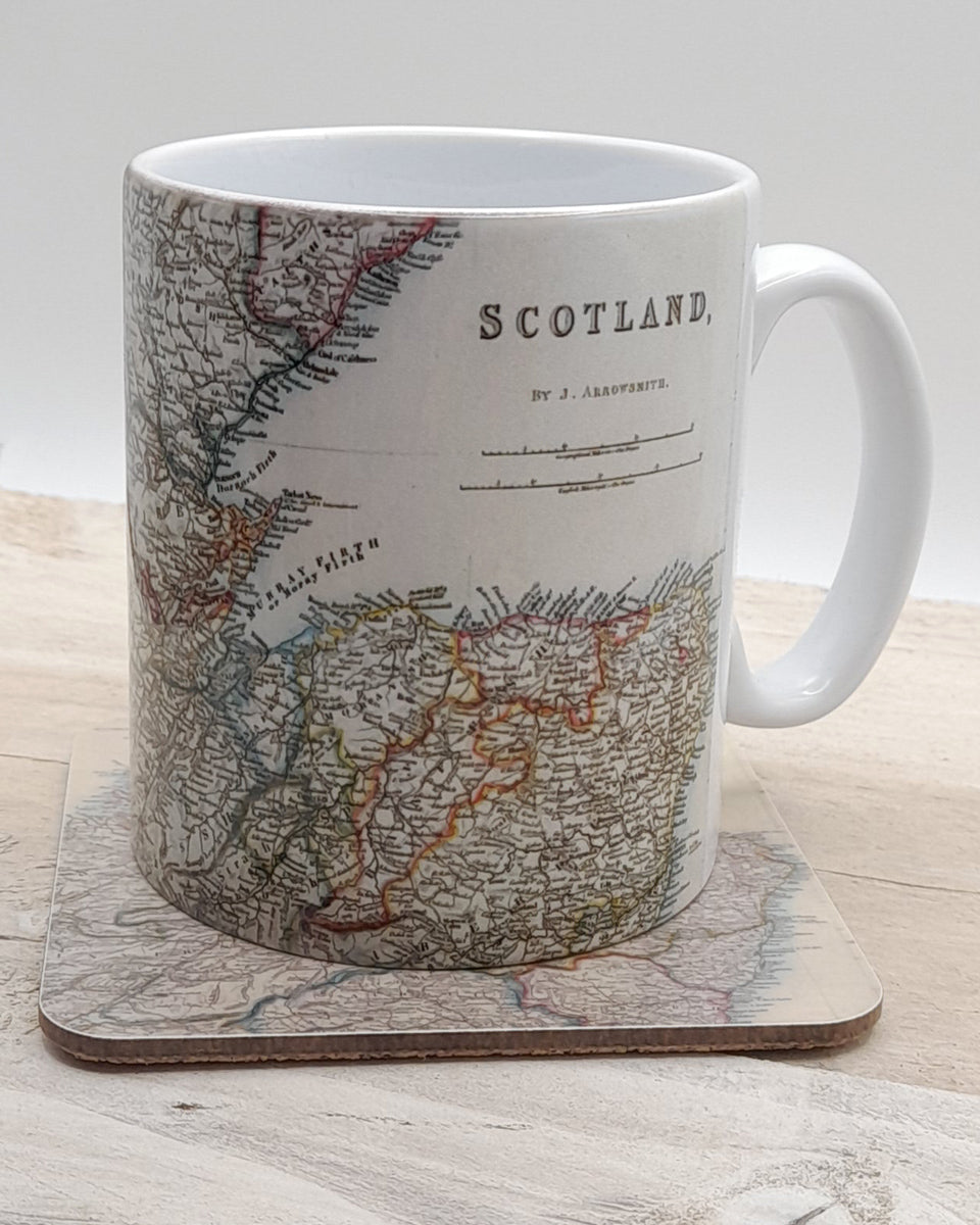 Scotland Map Coaster & Mug by Block Art