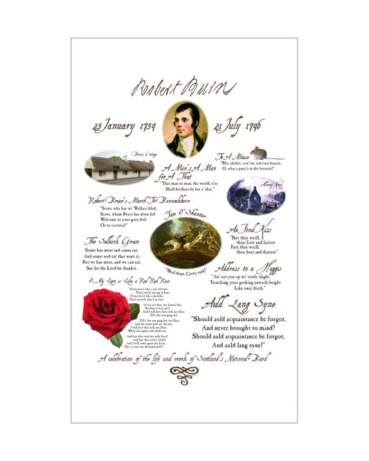 Robert Burns Famous Quotes Tea Towel