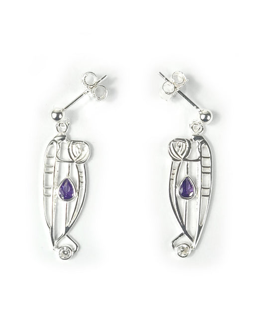 Sterling Silver Mackintosh Catherine Earrings