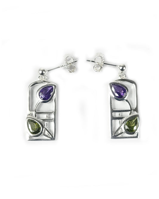 Sterling Silver Mackintosh Dern Earrings - Cairn Jewellery