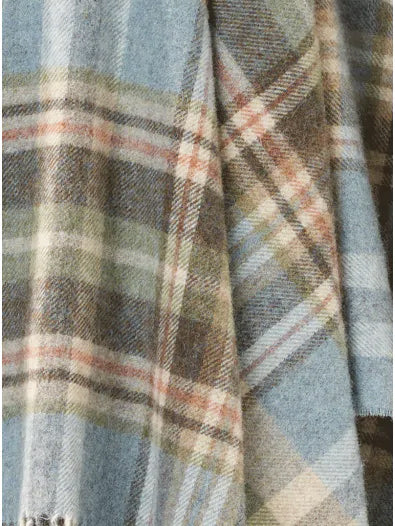 Glencoe Aqua 100% Pure New Wool Throw