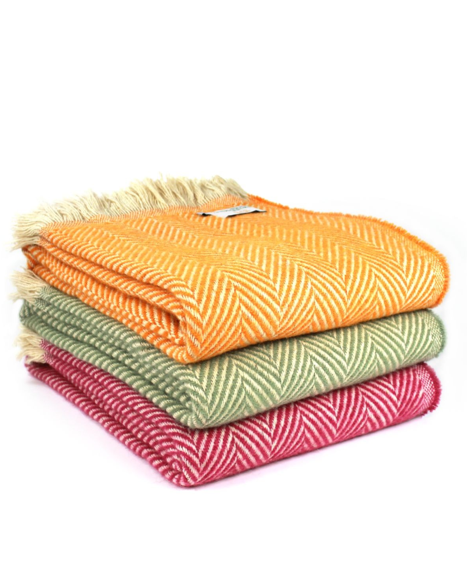 Recycled Wool Chevron Throws