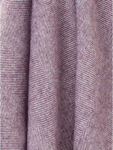 Lavender Herringbone Pure New Wool Throw