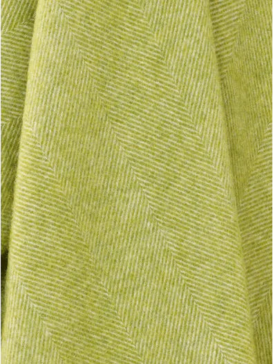 Lime Herringbone Pure New Wool Throw