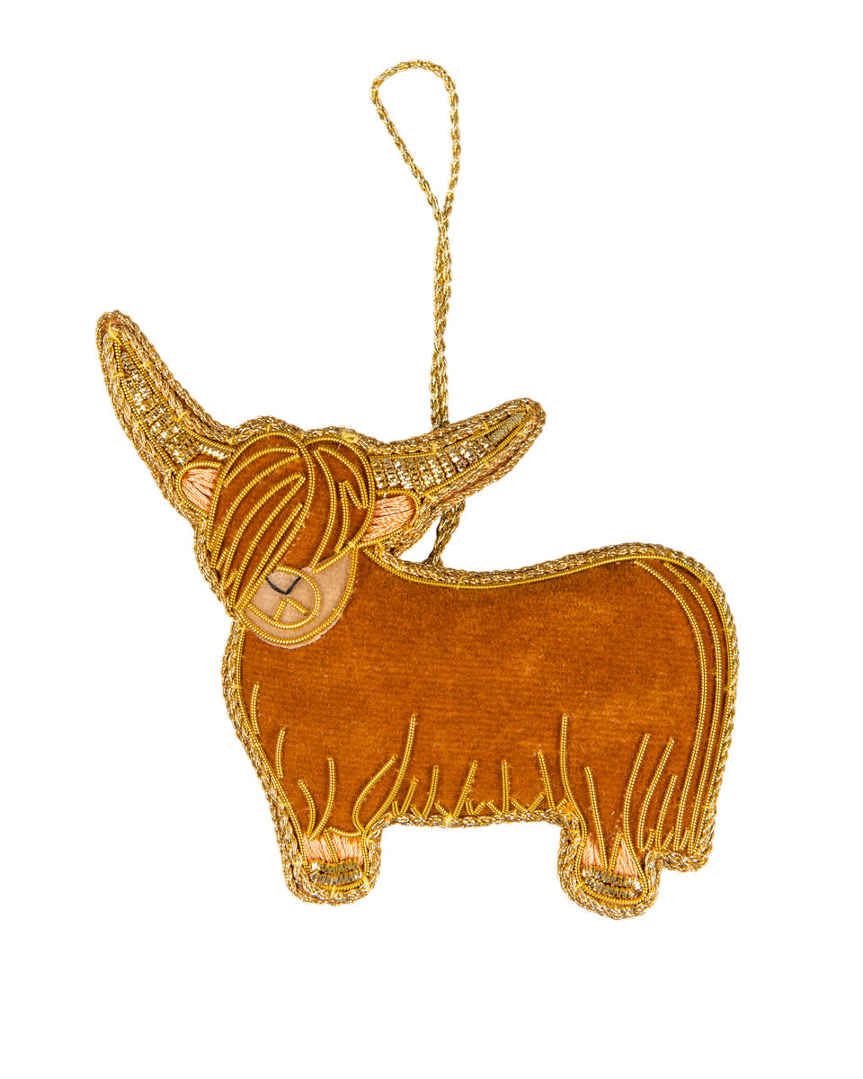 Highland Cow Christmas Decoration