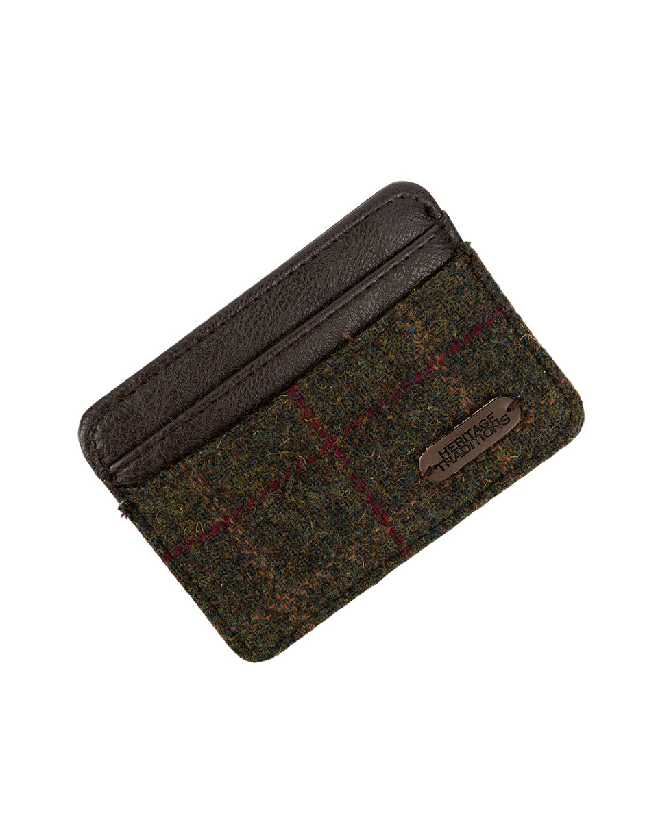 Heritage Card Holder- Green Box Tweed