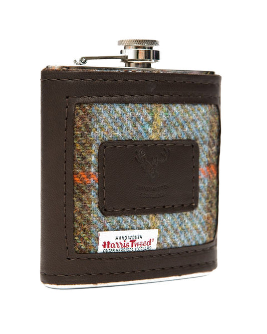 Harris Tweed and Deerskin Leather Hip Flask