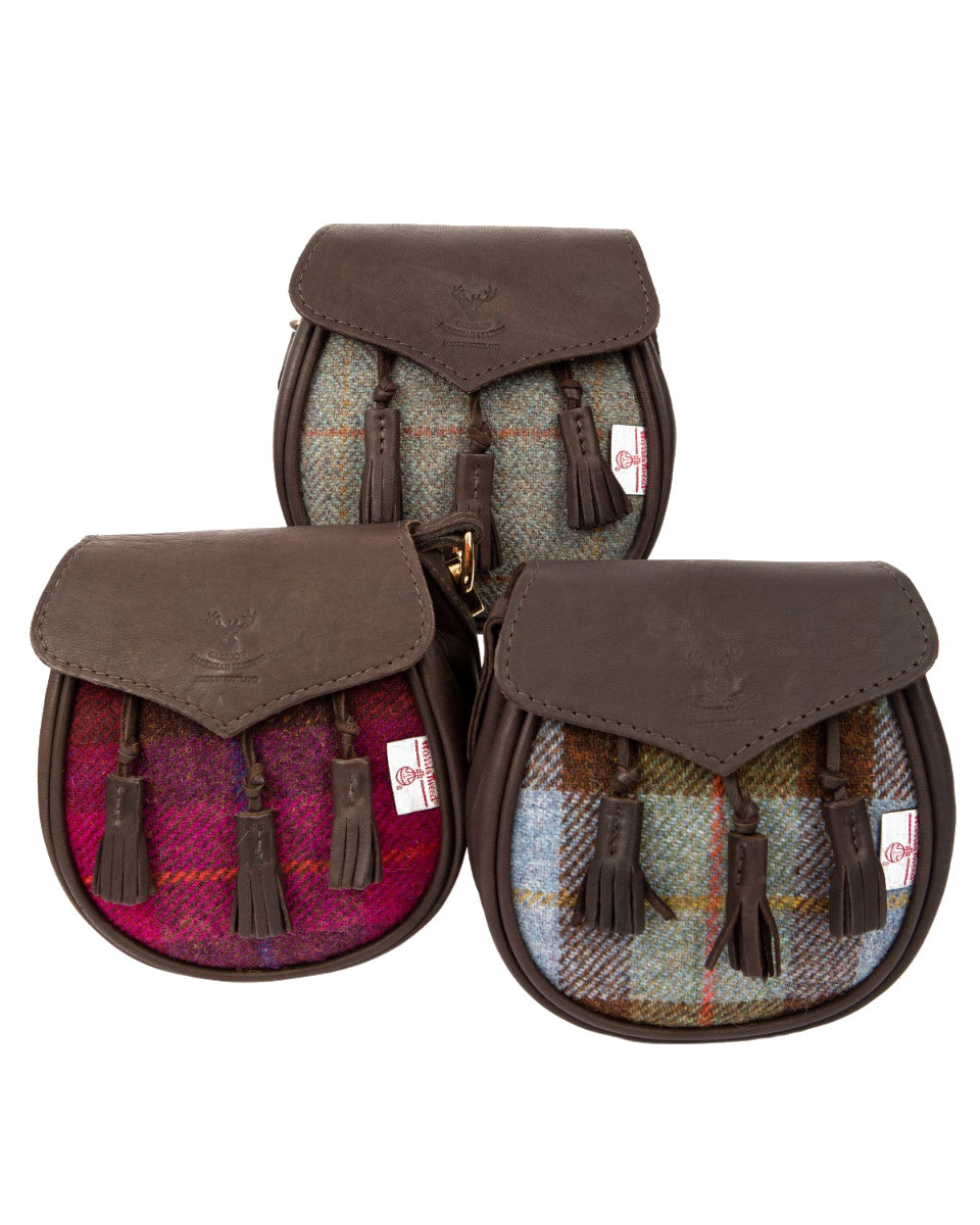 Harris Tweed & Deerskin Leather Sporran Cross Body Bags