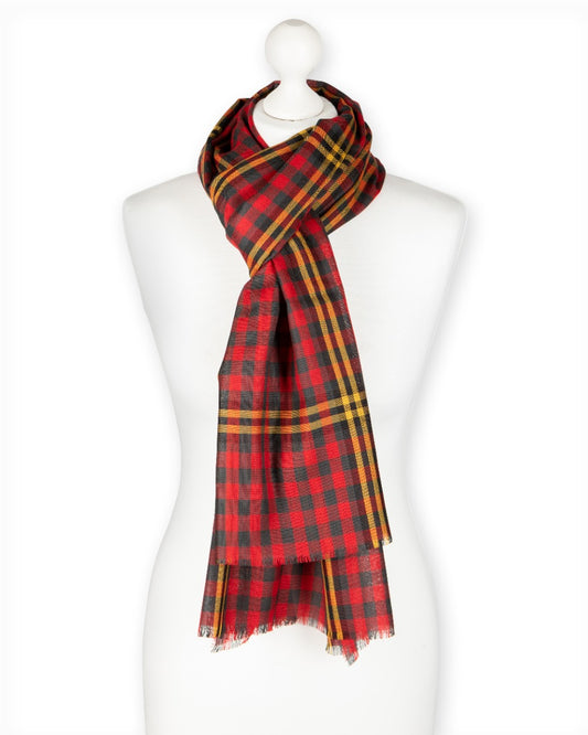 Red Red Rose Tartan Extra Fine Merino Stole