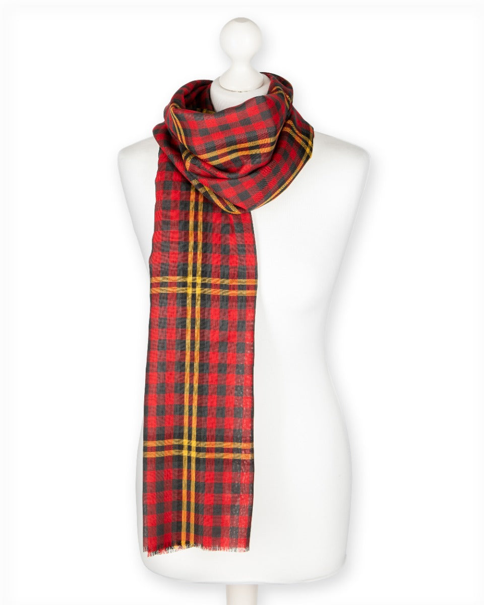 Red Red Rose Tartan Extra Fine Merino Stole