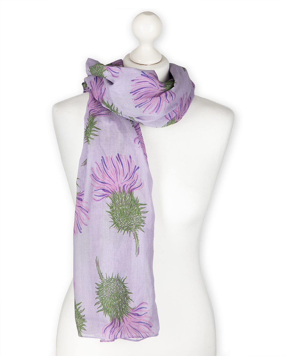 Lilac Thistle Cotton Scarf