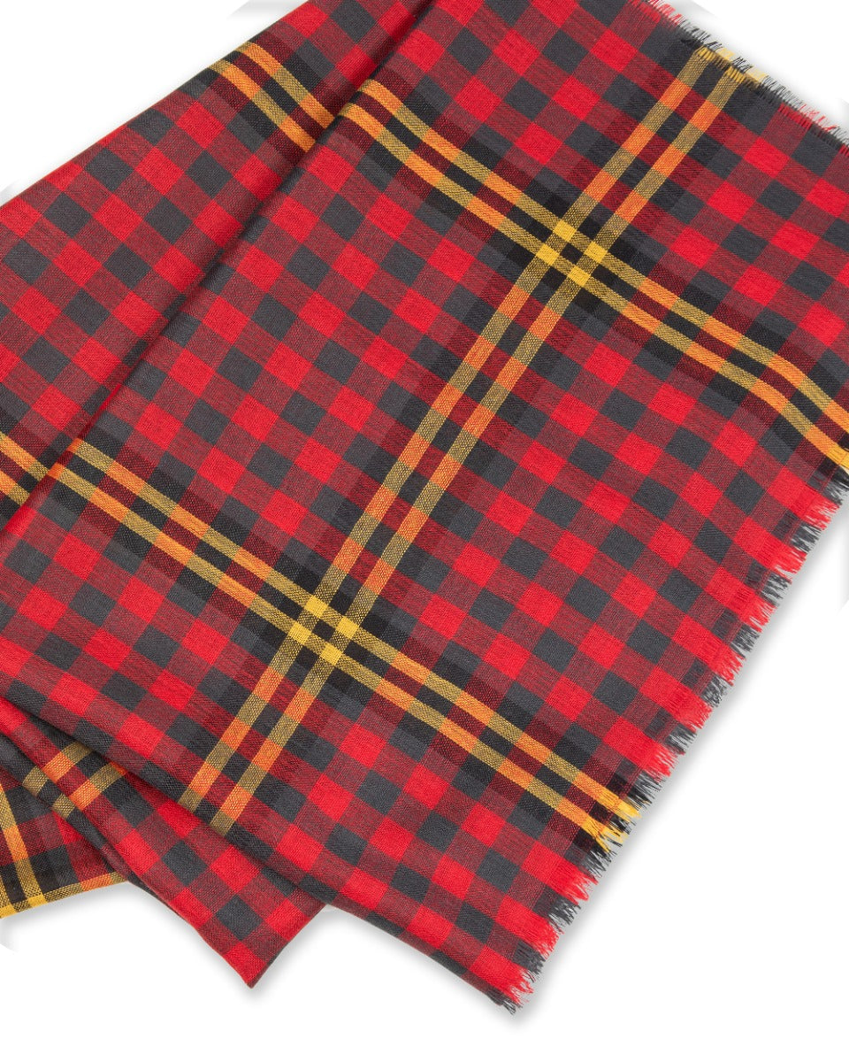 Red Red Rose Tartan Extra Fine Merino Stole