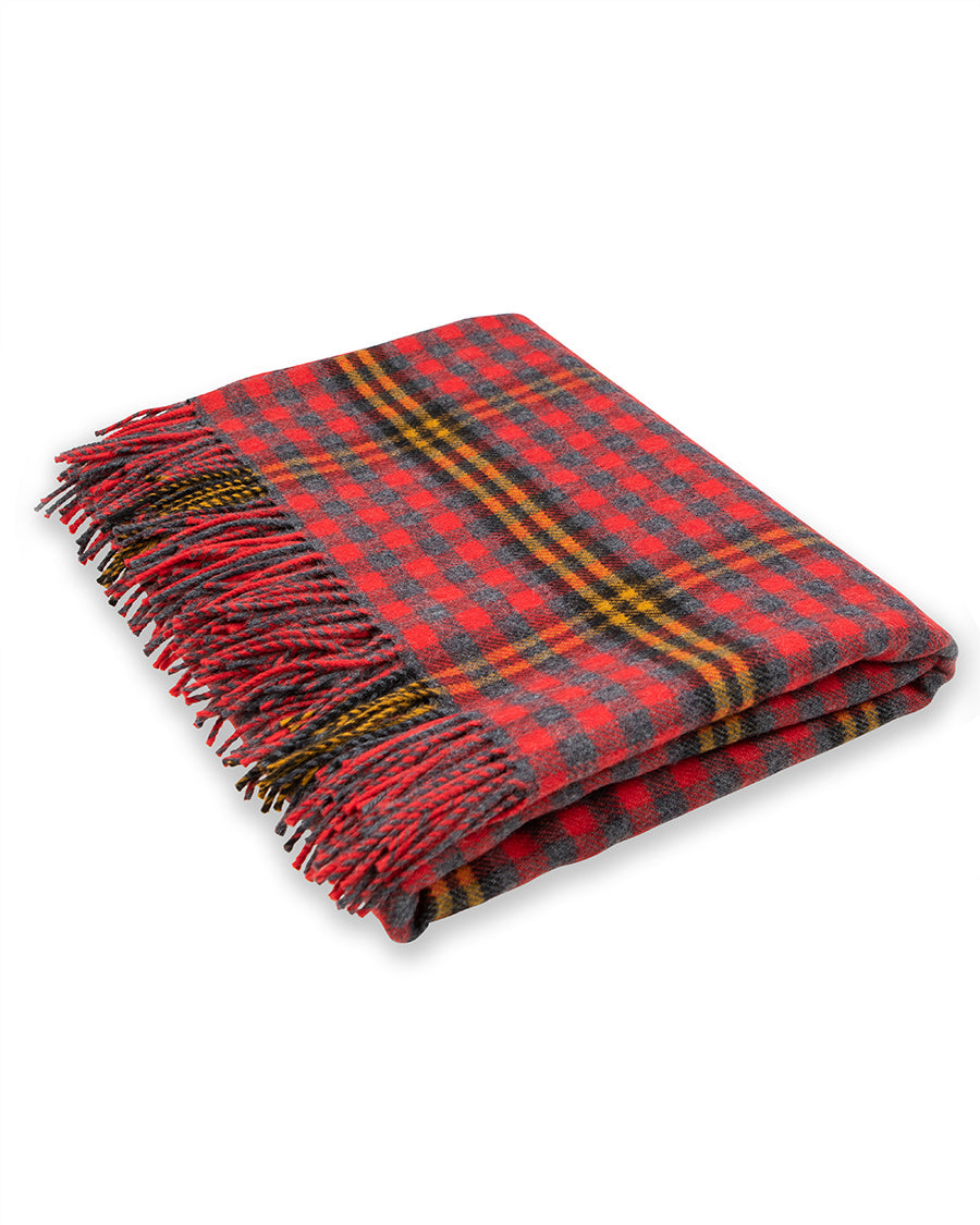 Red Red Rose Tartan Lambswool Blanket