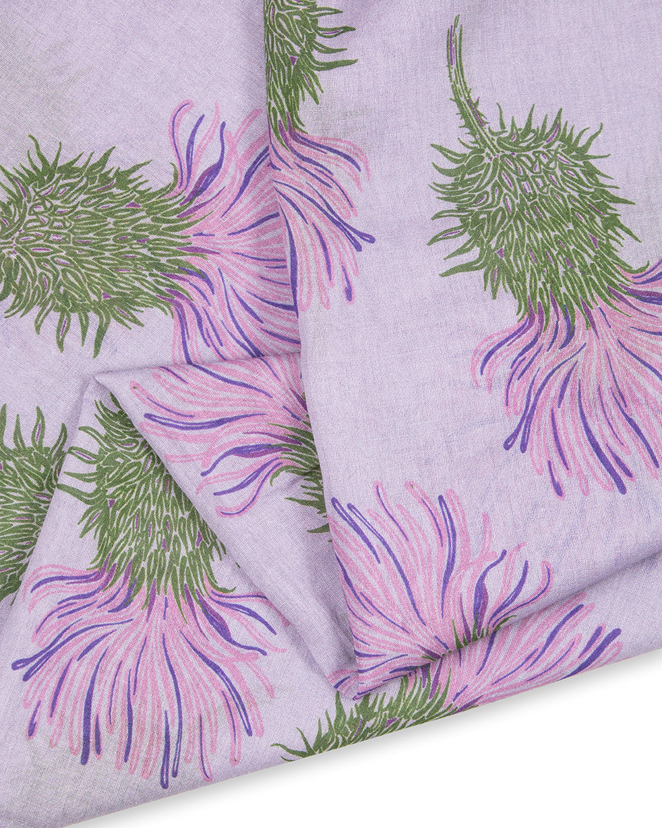 Lilac Thistle Cotton Scarf