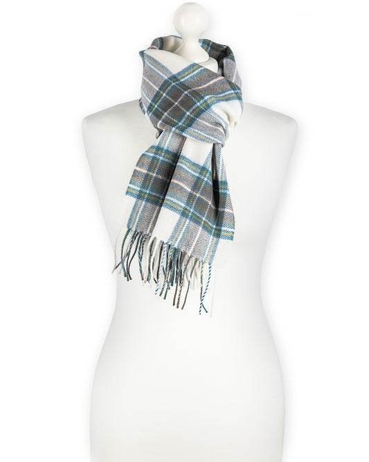 Bowhill Stewart Blue Dress Tartan Lambswool Scarf