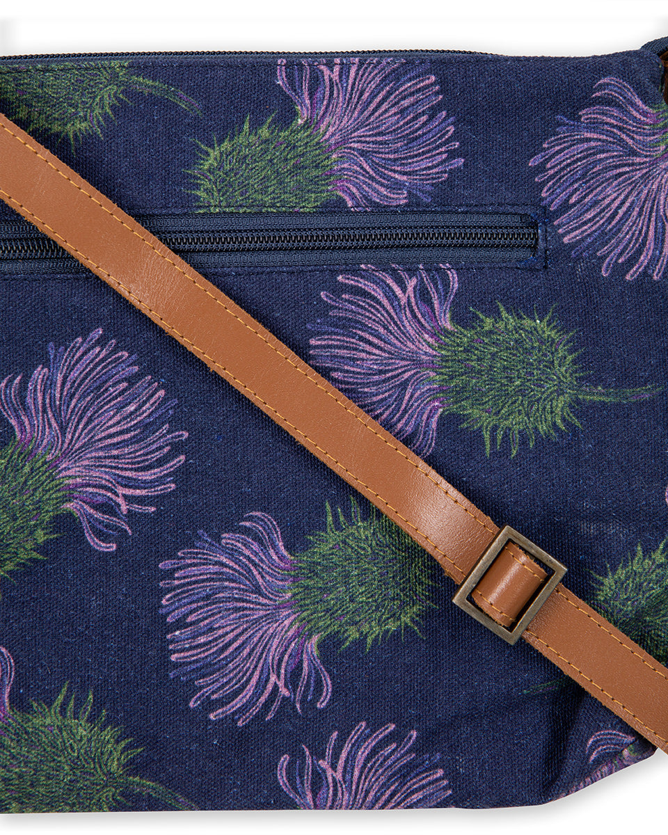 Purple Thistle Cross Body Bag