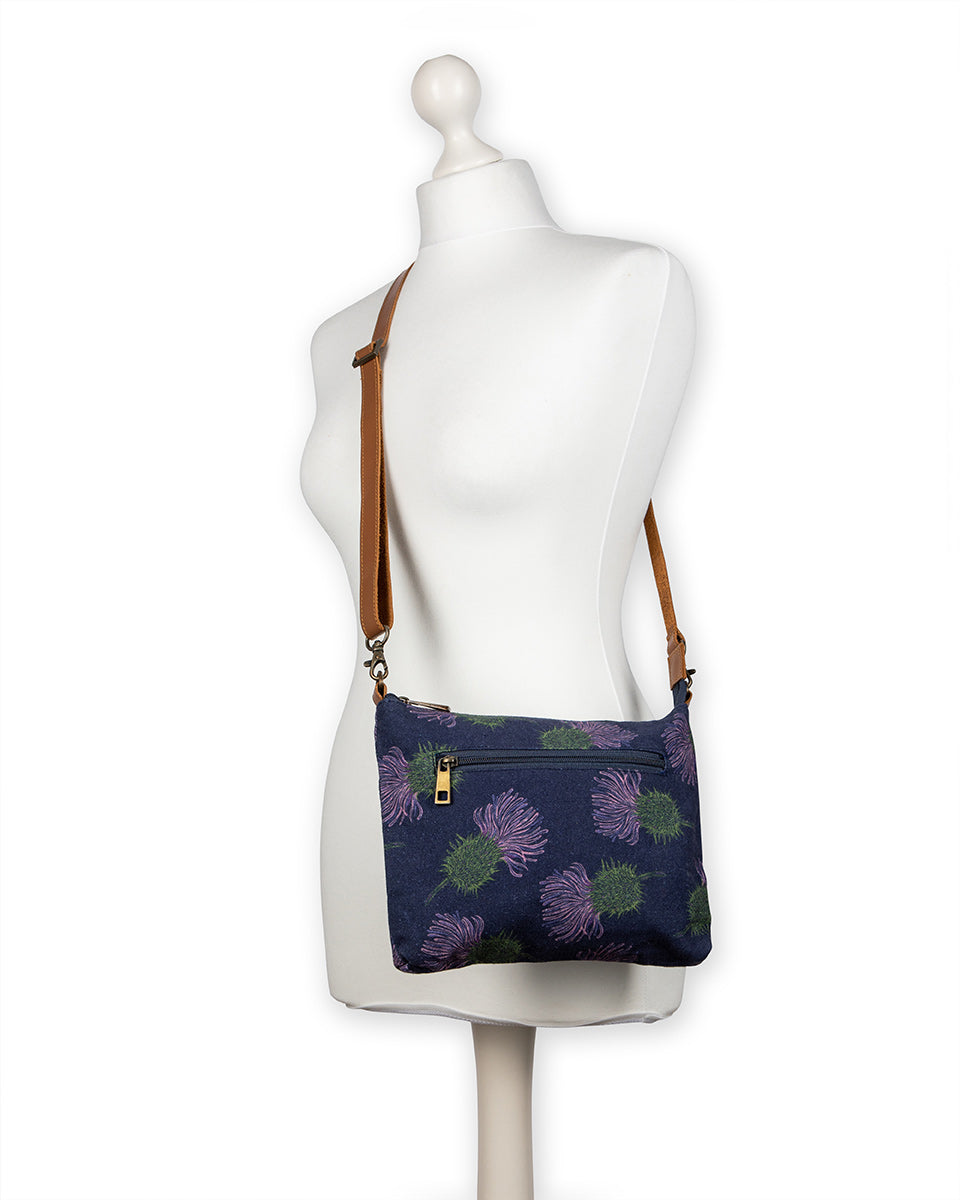 Purple Thistle Cross Body Bag