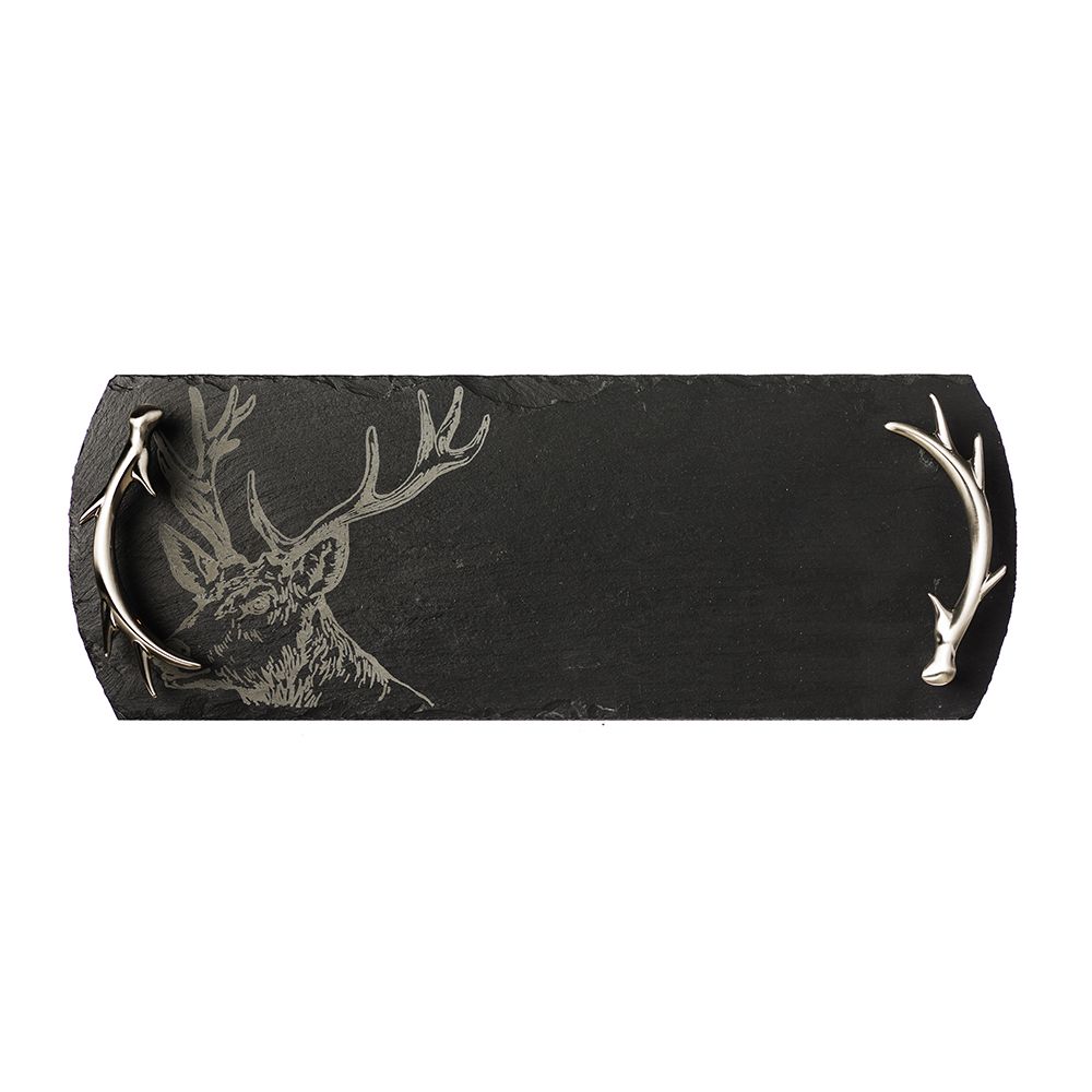 Small Slate Serving Tray - Stag Design