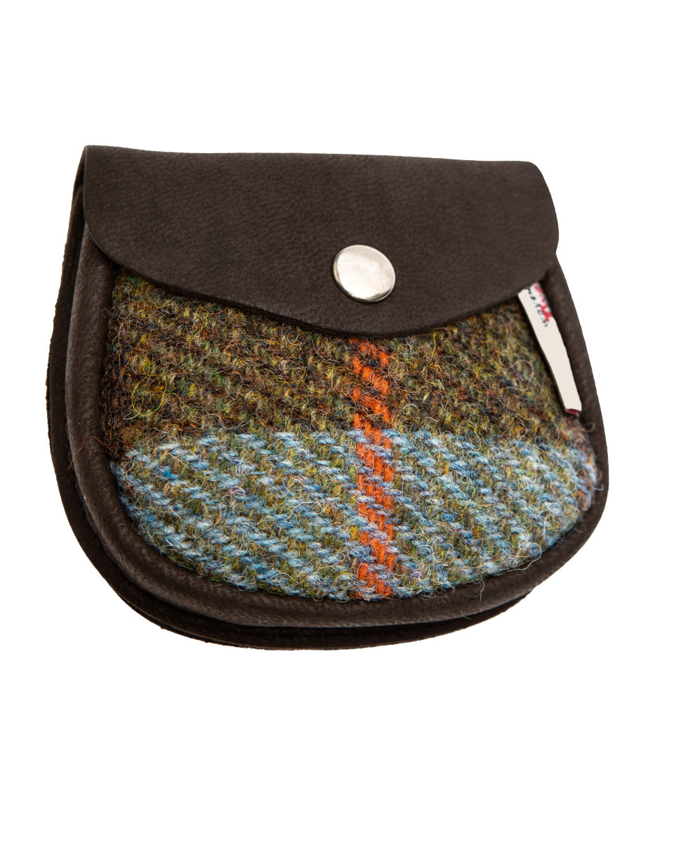 Harris Tweed and Deerskin Leather Purse in Hunting McLeod