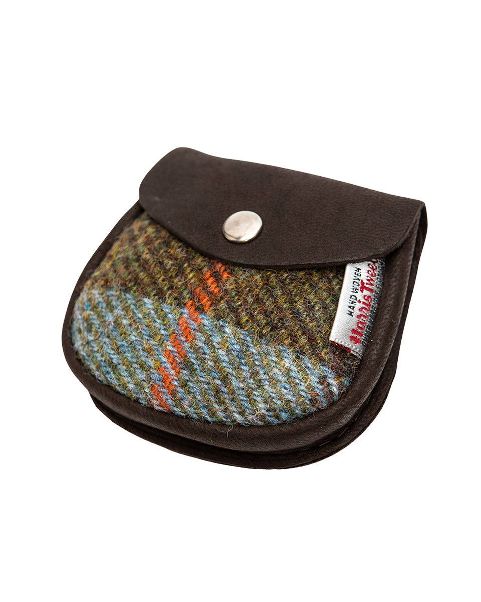 Harris Tweed and Deerskin Leather Purse in Hunting McLeod