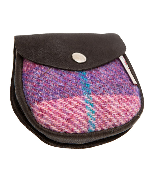 Harris Tweed and Deerskin Leather Purse in Pink