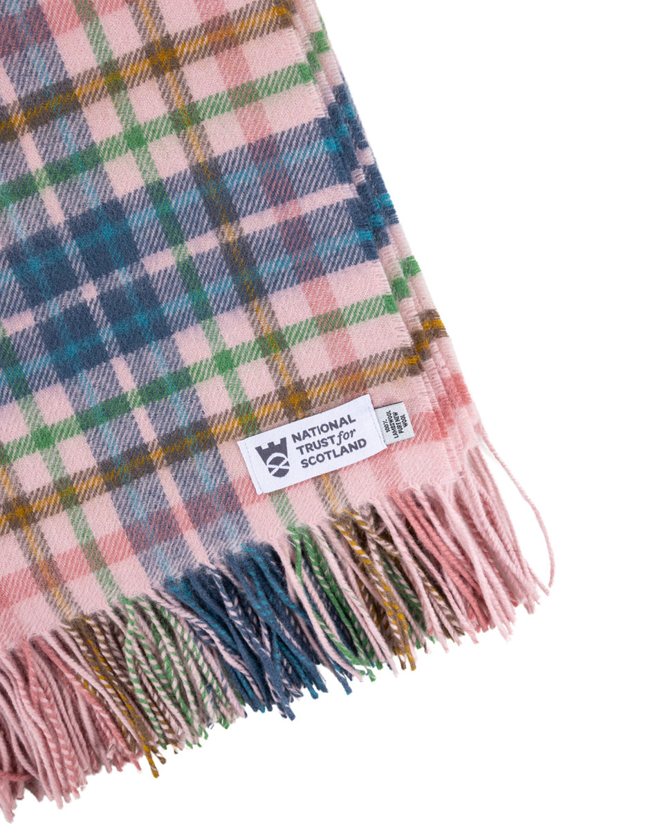 Pink Castle Tartan Lambswool Blanket