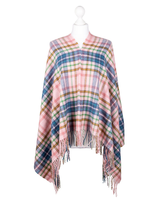 Pink Castle Tartan Lambswool Poncho