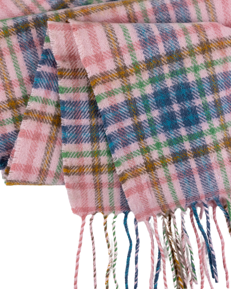Pink Castle Tartan Scarf - Scottish Lambswool Accessory - National