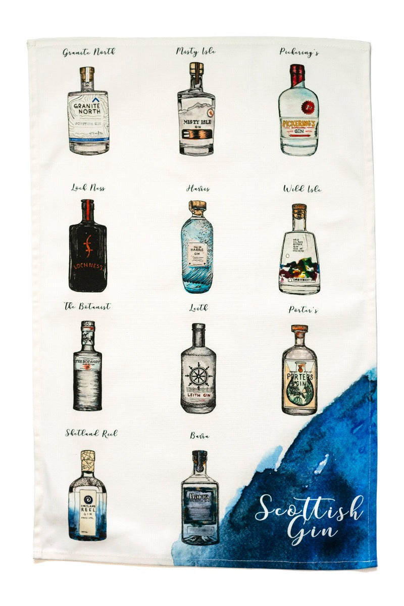 Sarah Leask Studio Scottish Gin Tea Towel