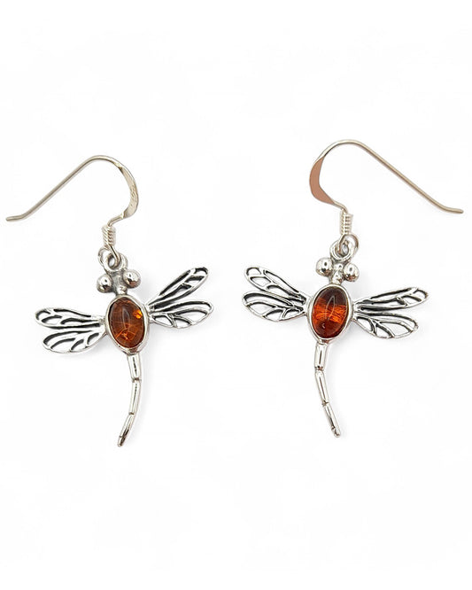 Outlander Inspired Amber Dragonfly Earrings - Hamilton & Young