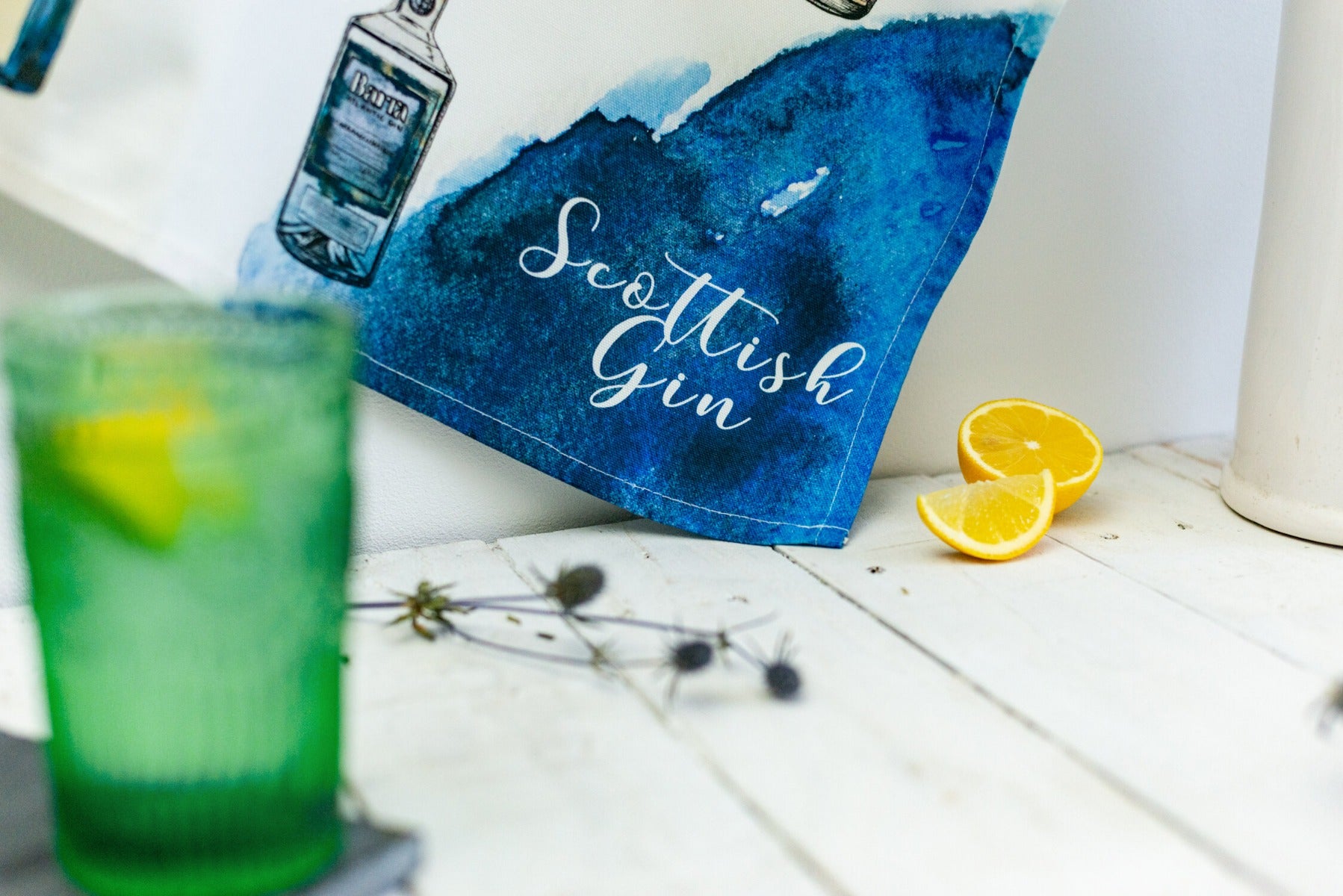 Sarah Leask Studio Scottish Gin Tea Towel