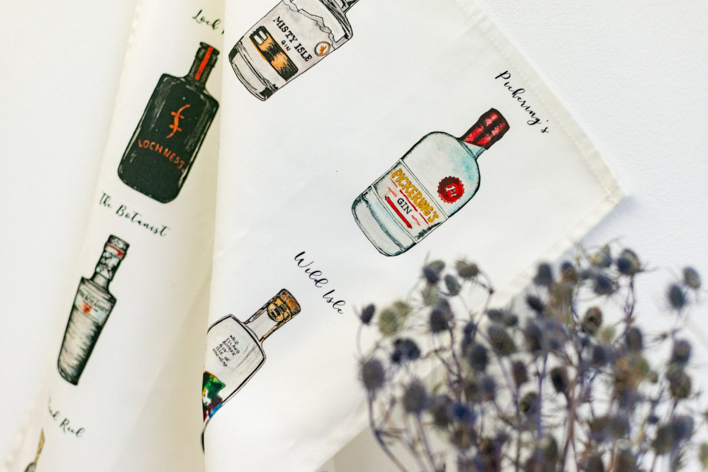 Sarah Leask Studio Scottish Gin Tea Towel