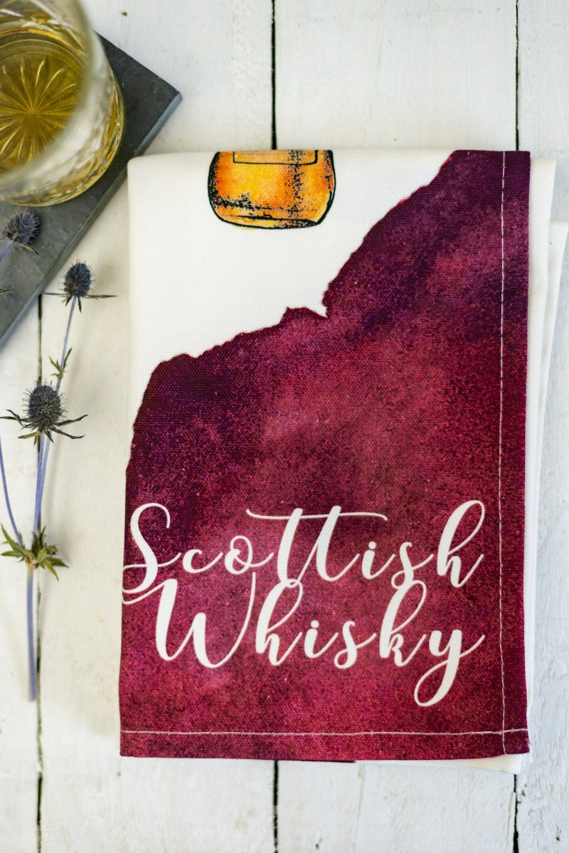 Sarah Leask Studio Scottish Whisky Tea Towel