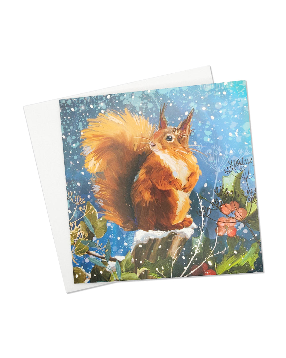 Red Squirrel Christmas Cards Pack of 8