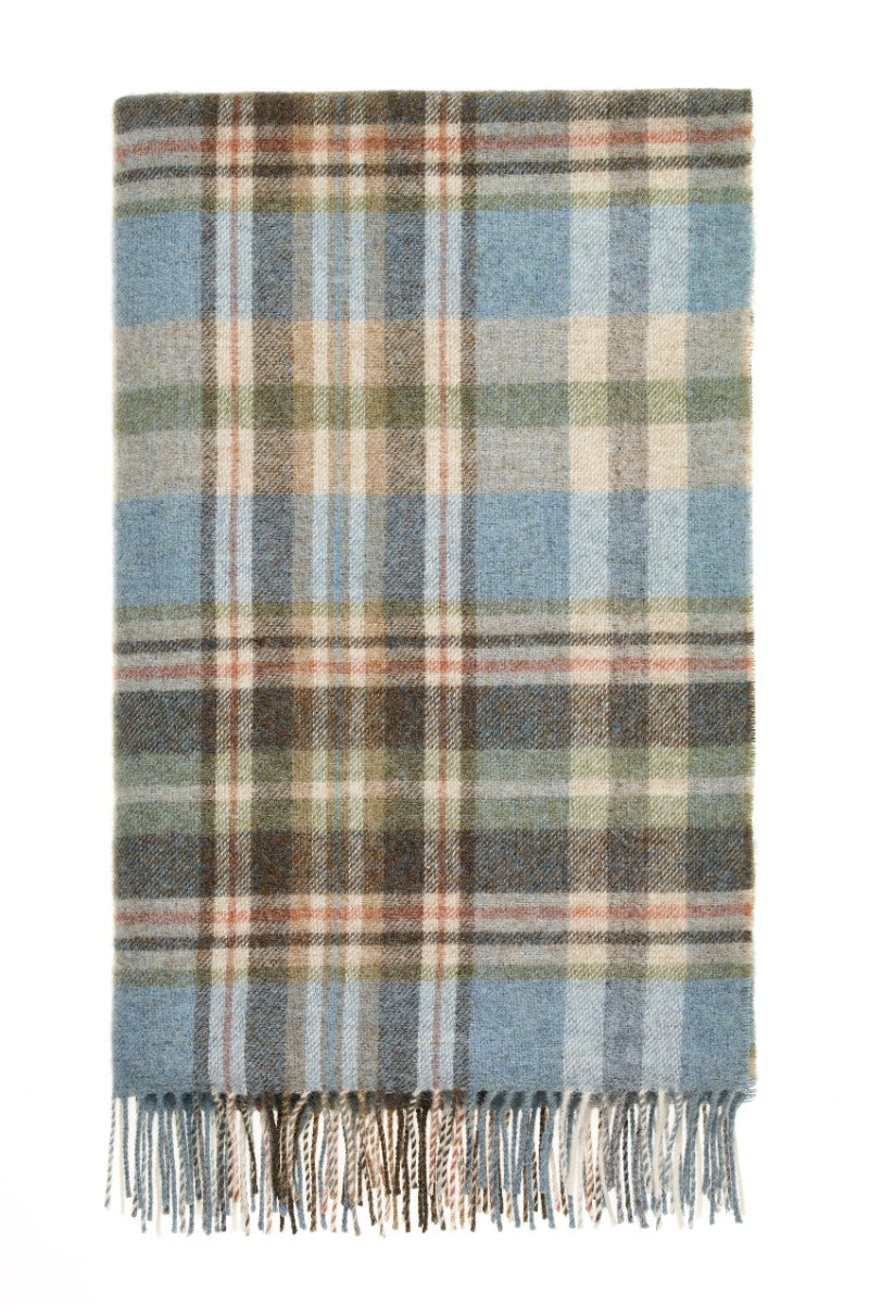 Glencoe Aqua 100% Pure New Wool Throw