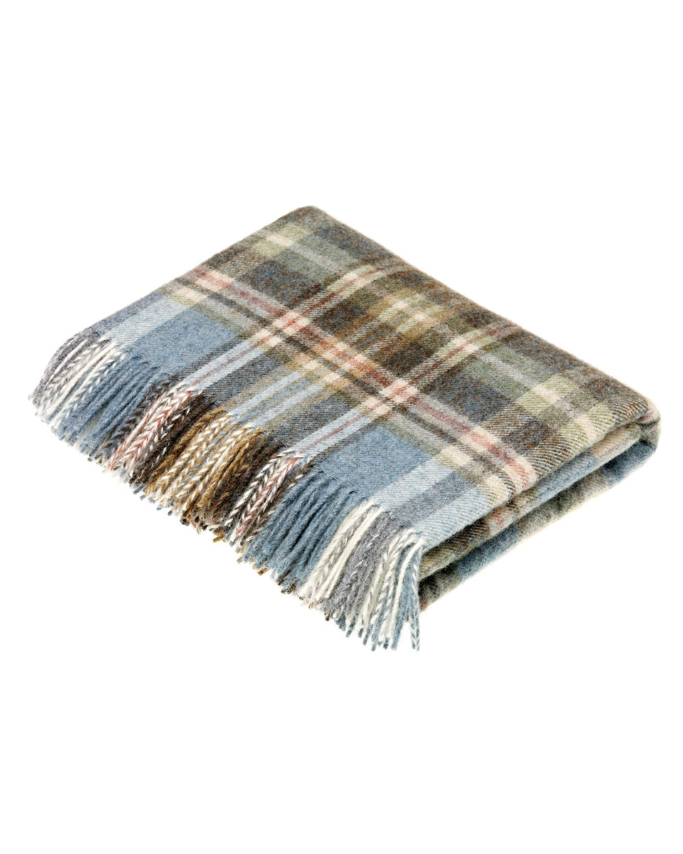 Glencoe Aqua 100% Pure New Wool Throw