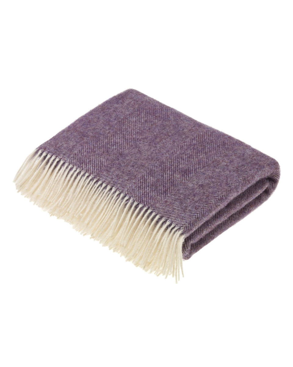 Lavender Herringbone Pure New Wool Throw