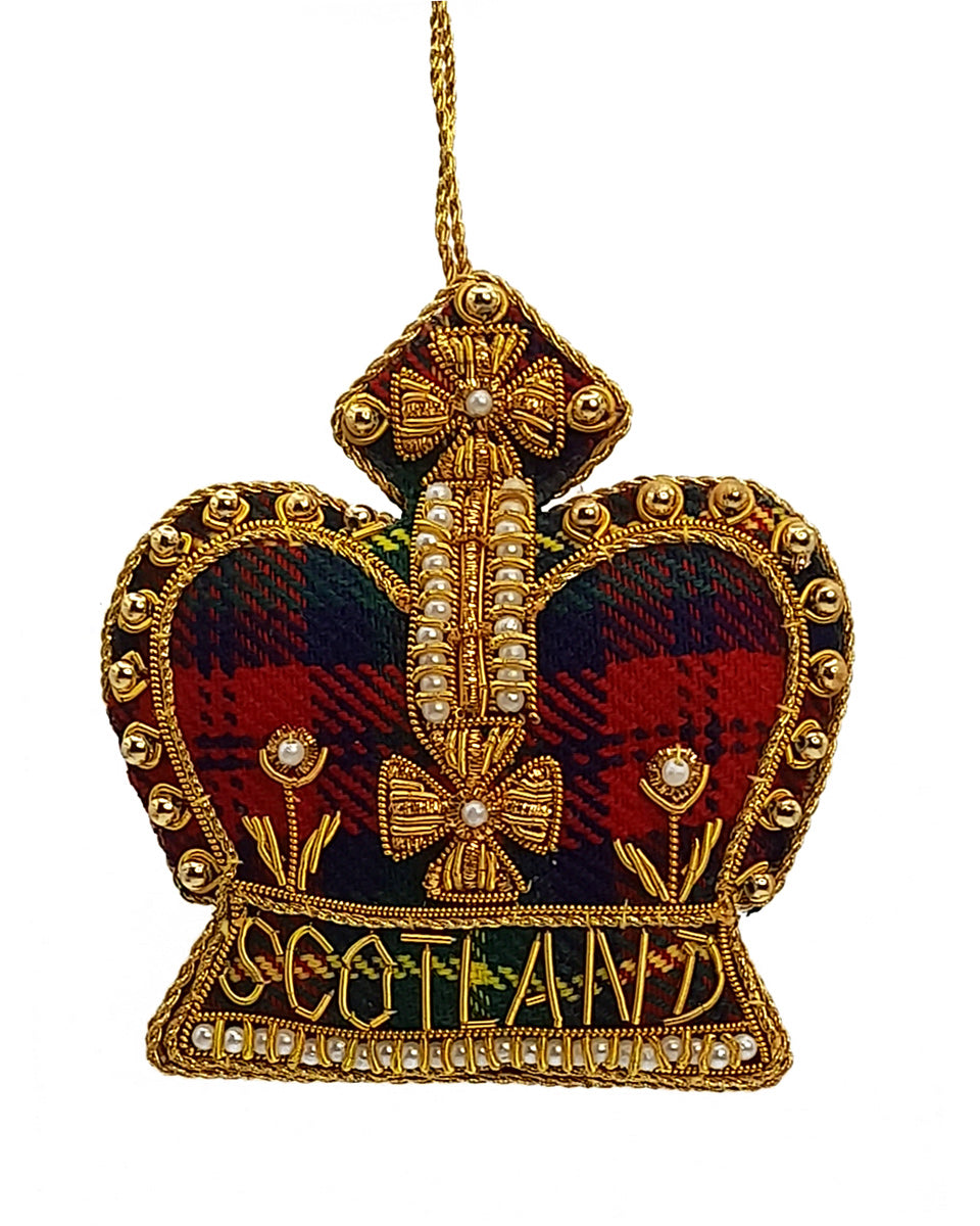 Tartan Crown Christmas Decoration