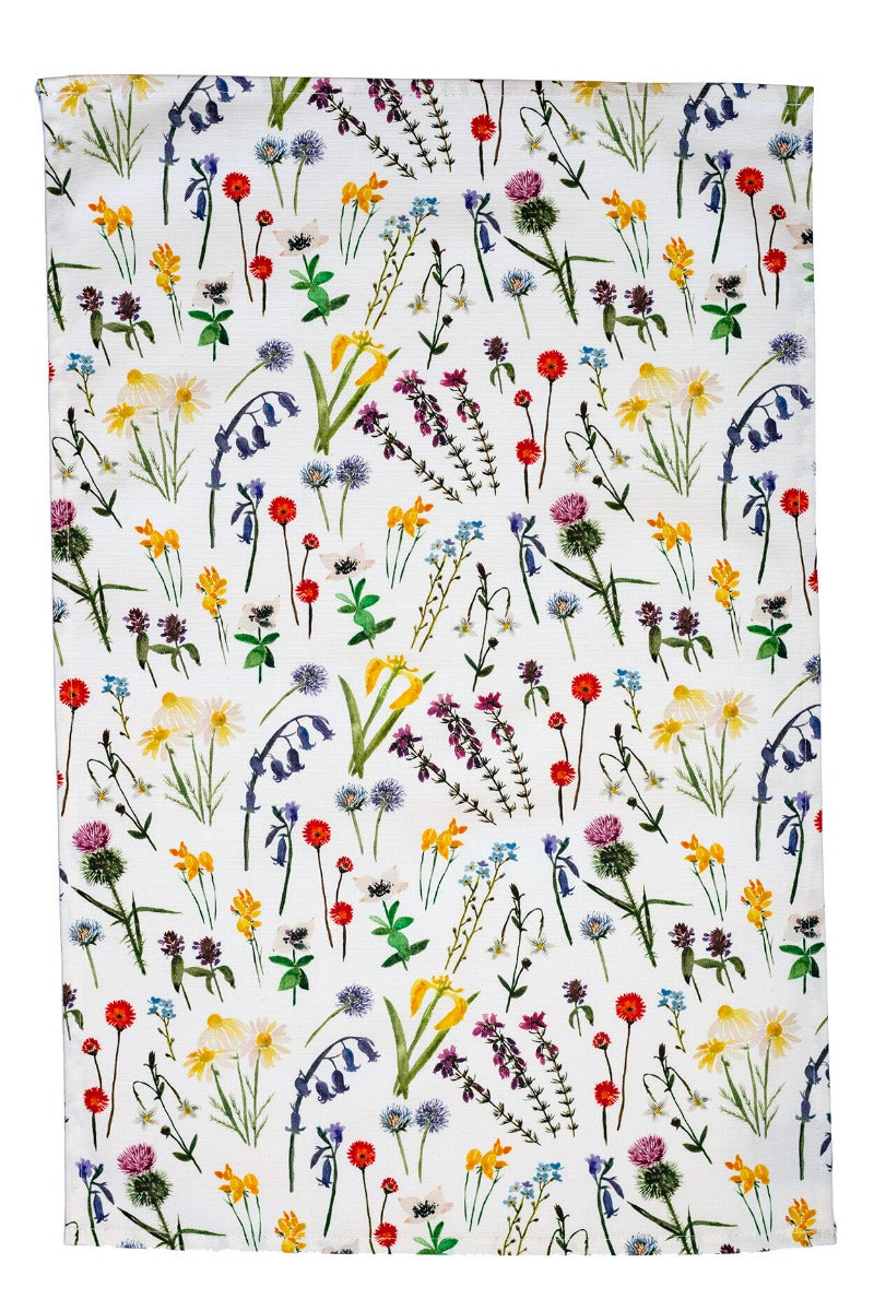 Sarah Leask Studio Wildflowers Allover Pattern Tea Towel